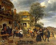 Jan Steen Peasants before an Inn oil painting